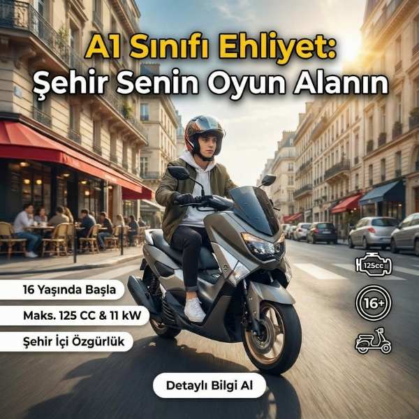 A1 Sınıfı Ehliyet (125 cc ye kadar motosiklet)